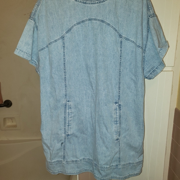 Free People Denim Mini Dress Sz L - Picture 5 of 9